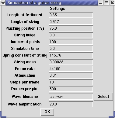 Settings dialog